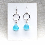 Blue Chalcedony Ring Silver Earrings