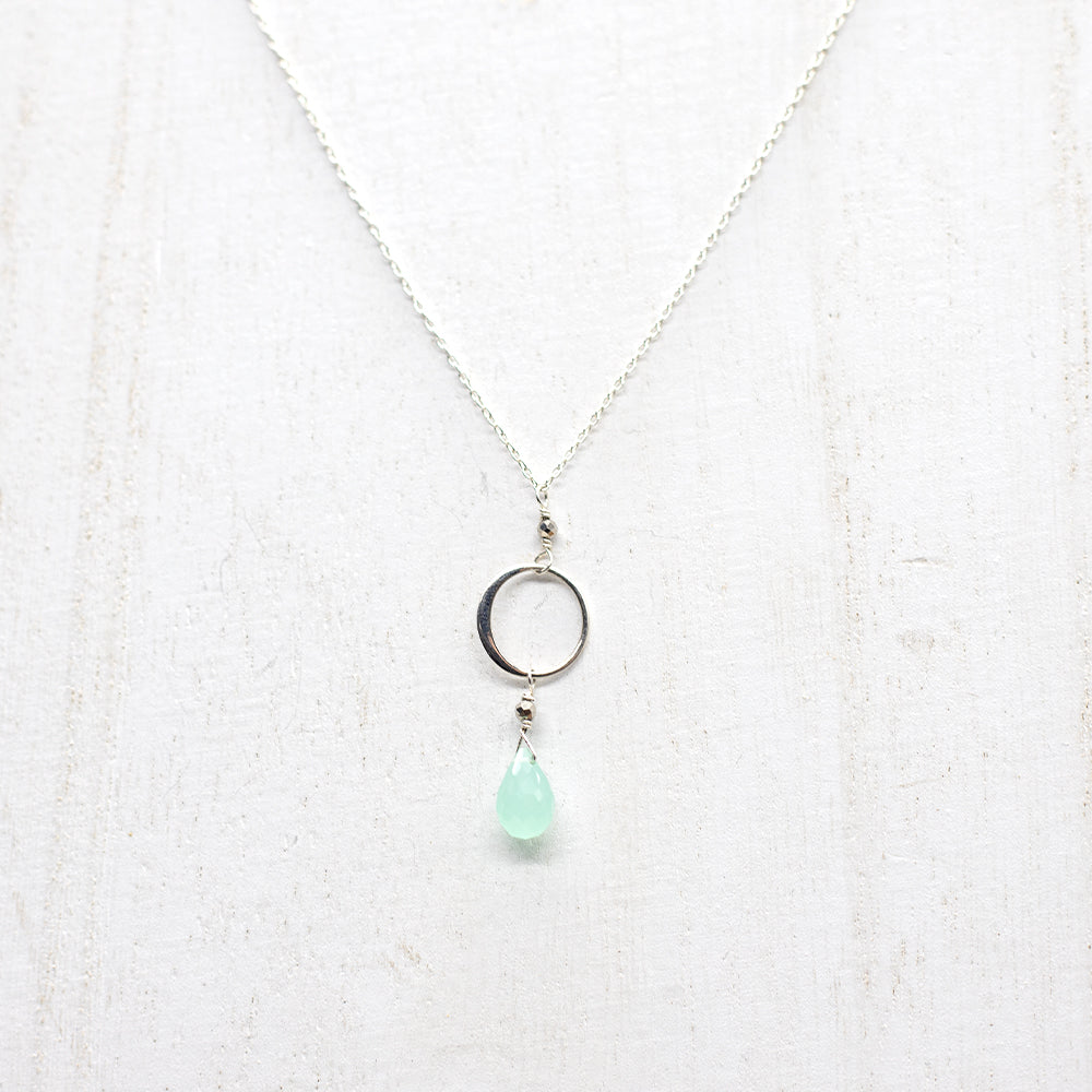 Chalcedony Ring Silver Necklace