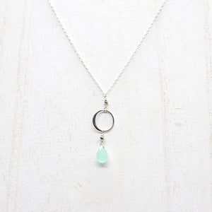 Chalcedony Ring Silver Necklace