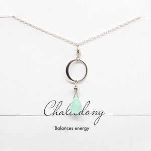Chalcedony Ring Silver Necklace