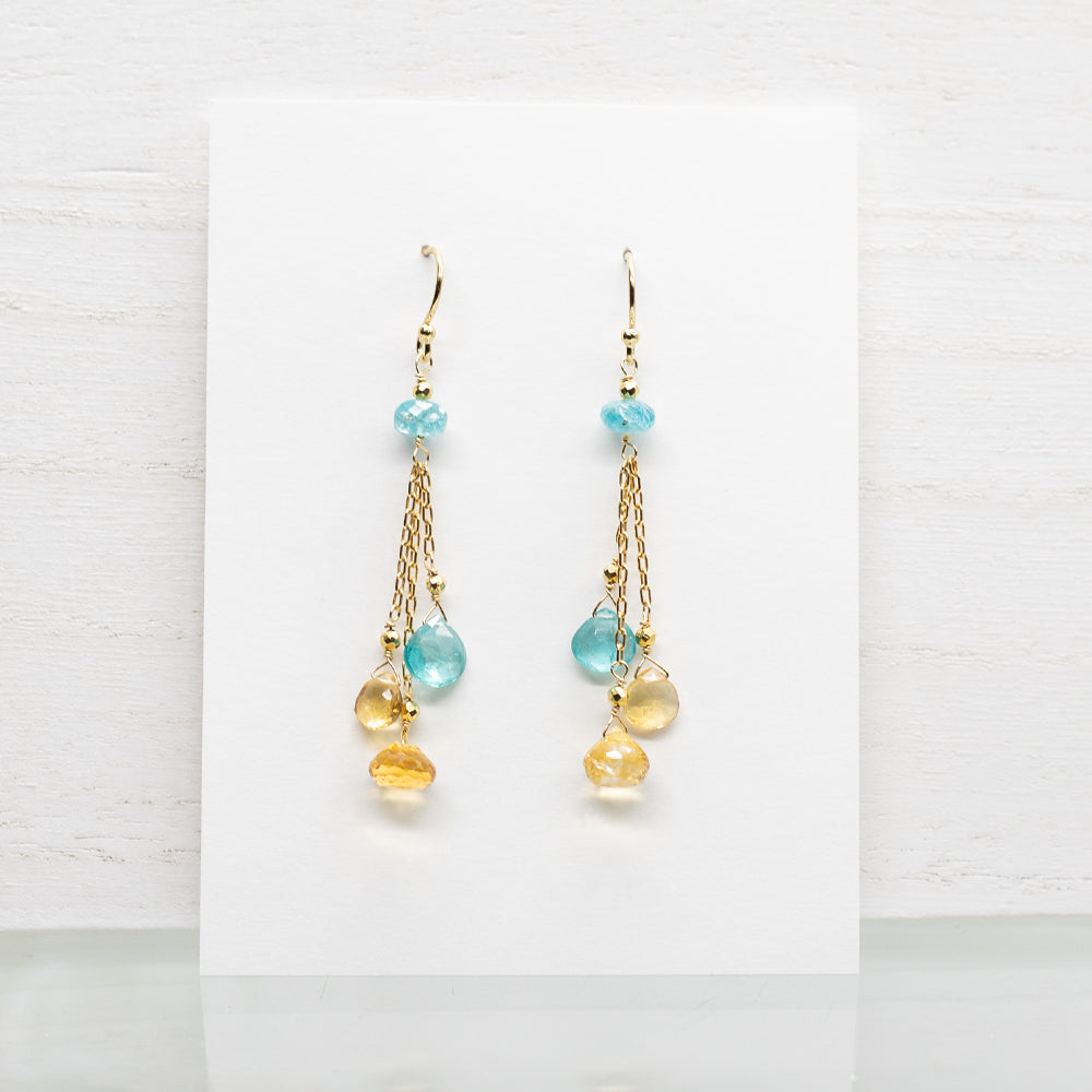 Citrine & Apatite Tassel Earrings