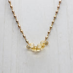 Citrine & Pearl Cluster Gold Necklace