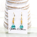 Apatite & Citrine Raindrop Gold Earrings