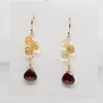 Citrine & Garnet Cluster Earrings