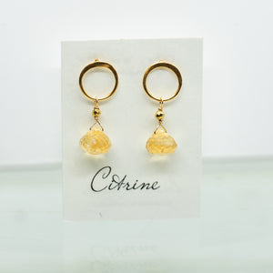 Citrine Luna Gold Earrings