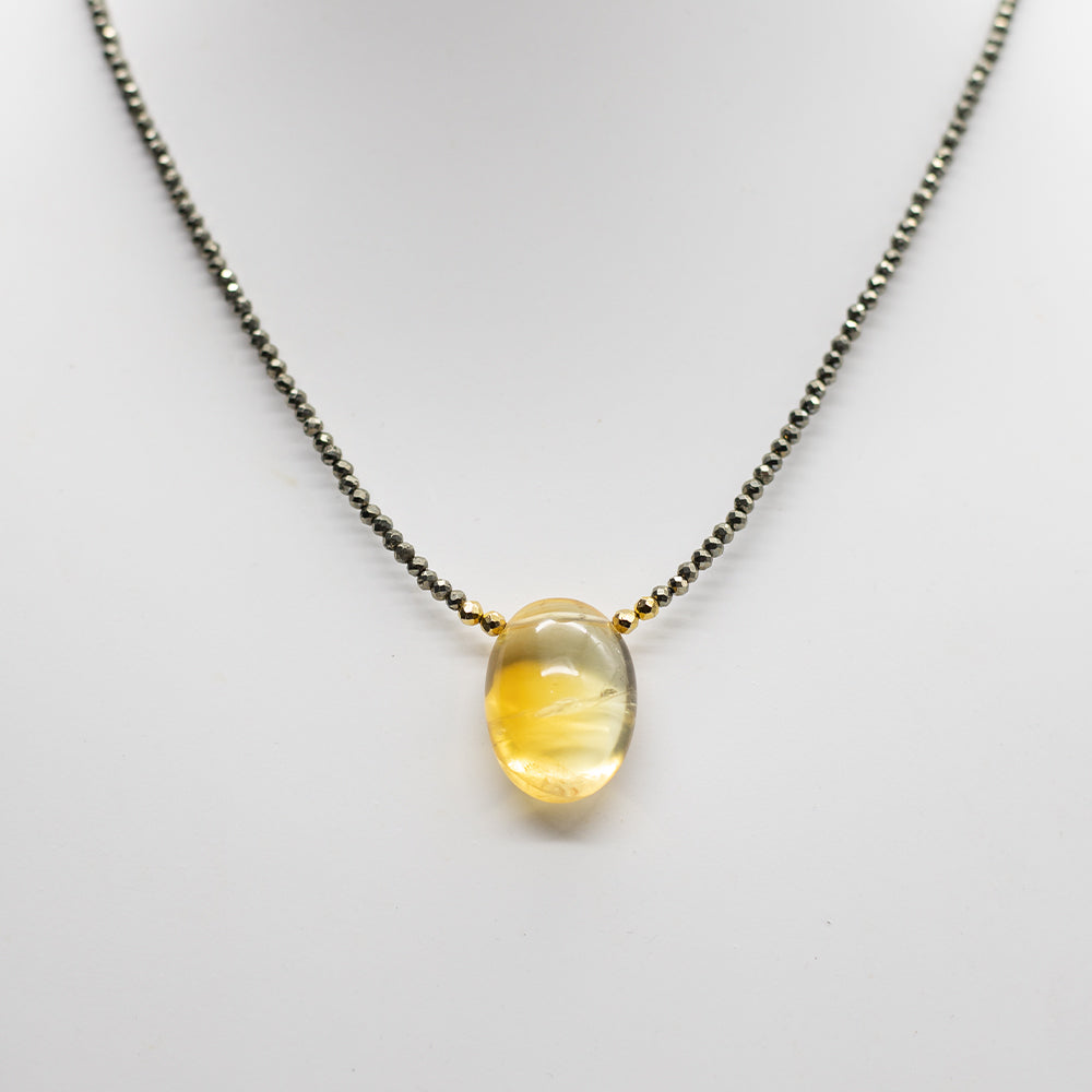 Citrine Oval Pendant Necklace