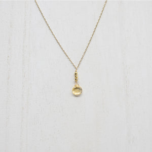 Citrine Raindrop Gold Necklace