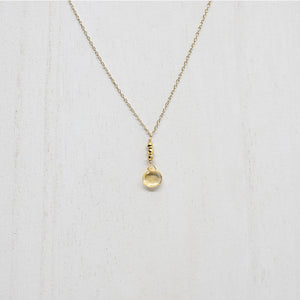 Citrine Raindrop Gold Necklace