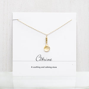 
                
                    Load image into Gallery viewer, Citrine Raindrop Gold Necklace
                
            
