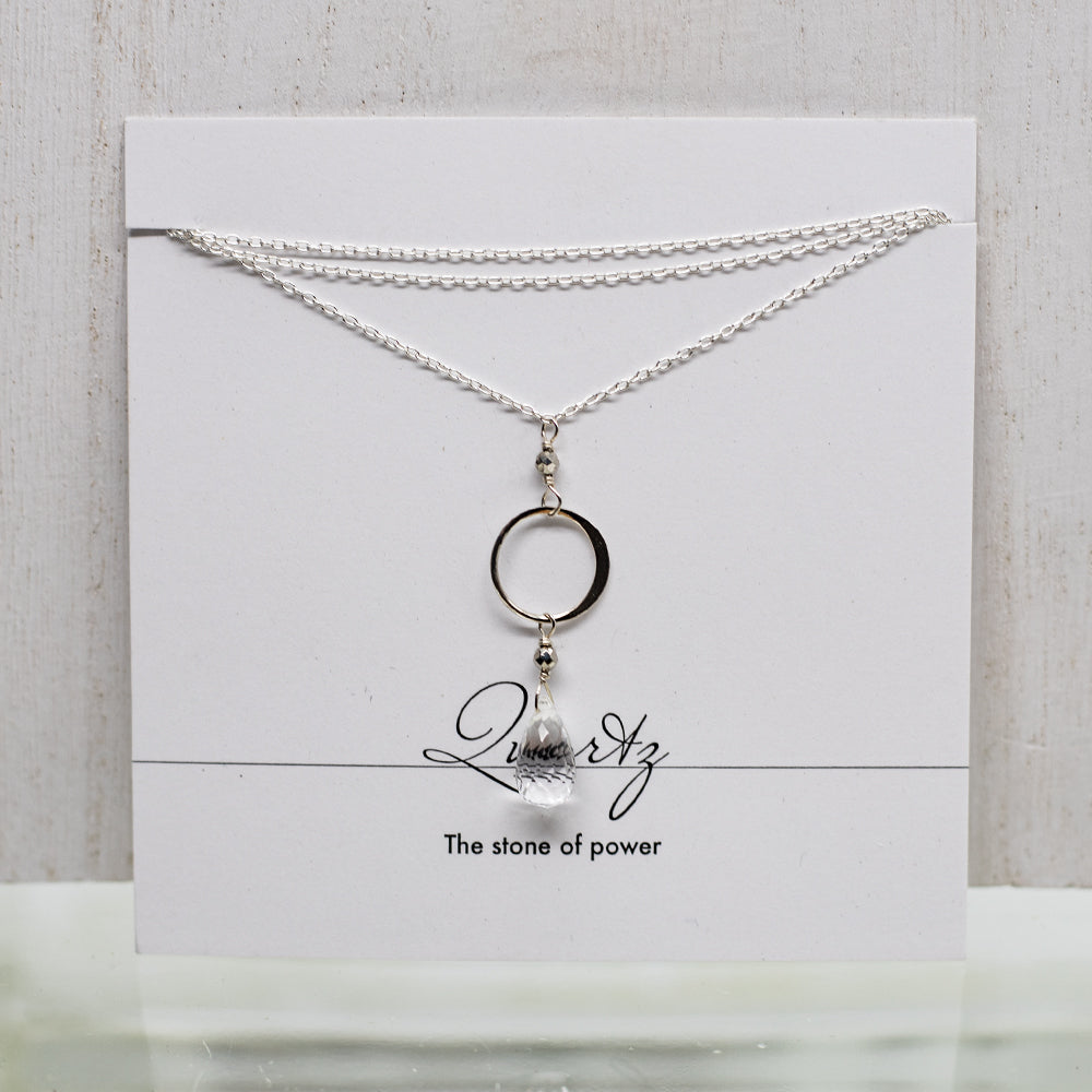 
                
                    Load image into Gallery viewer, Quartz Ring Silver Necklace
                
            