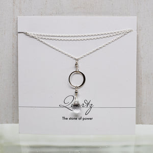 Quartz Ring Silver Necklace