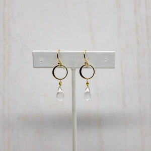 
                
                    Load image into Gallery viewer, Quartz Ring Gold Earrings
                
            