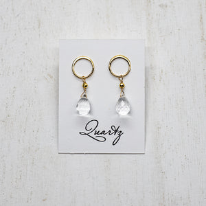 Quartz Luna Gold Earrings