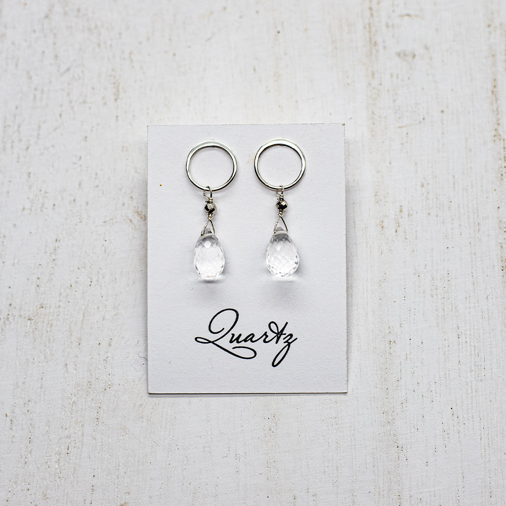 Quartz Luna Silver Earrings