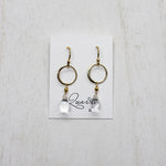 Quartz Ring Gold Earrings