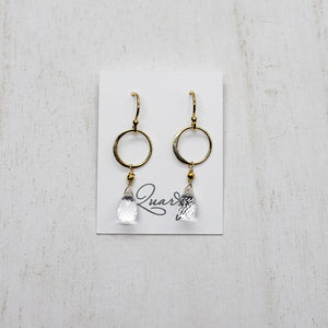 
                
                    Load image into Gallery viewer, Quartz Ring Gold Earrings
                
            