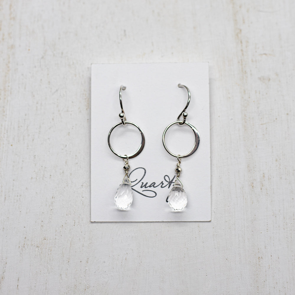 Quartz Ring Silver Earrings