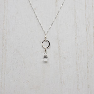 Quartz Ring Silver Necklace