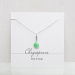 Chrysoprase Raindrop Silver Necklace