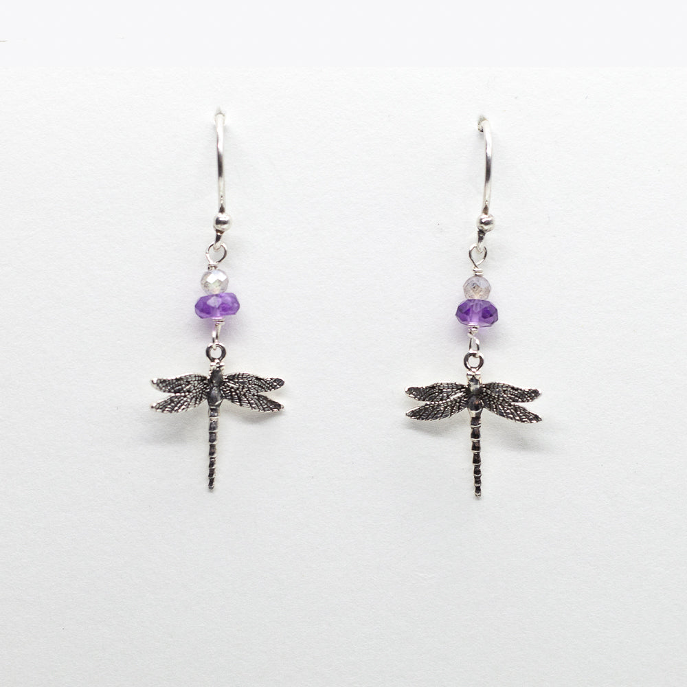 
                
                    Load image into Gallery viewer, Dragonfly Silver Earrings
                
            