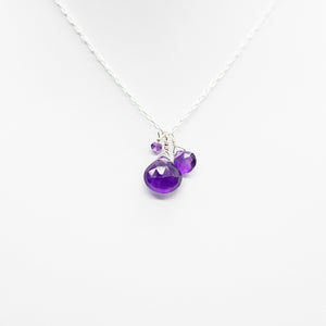 February Birthstone Silver Necklace