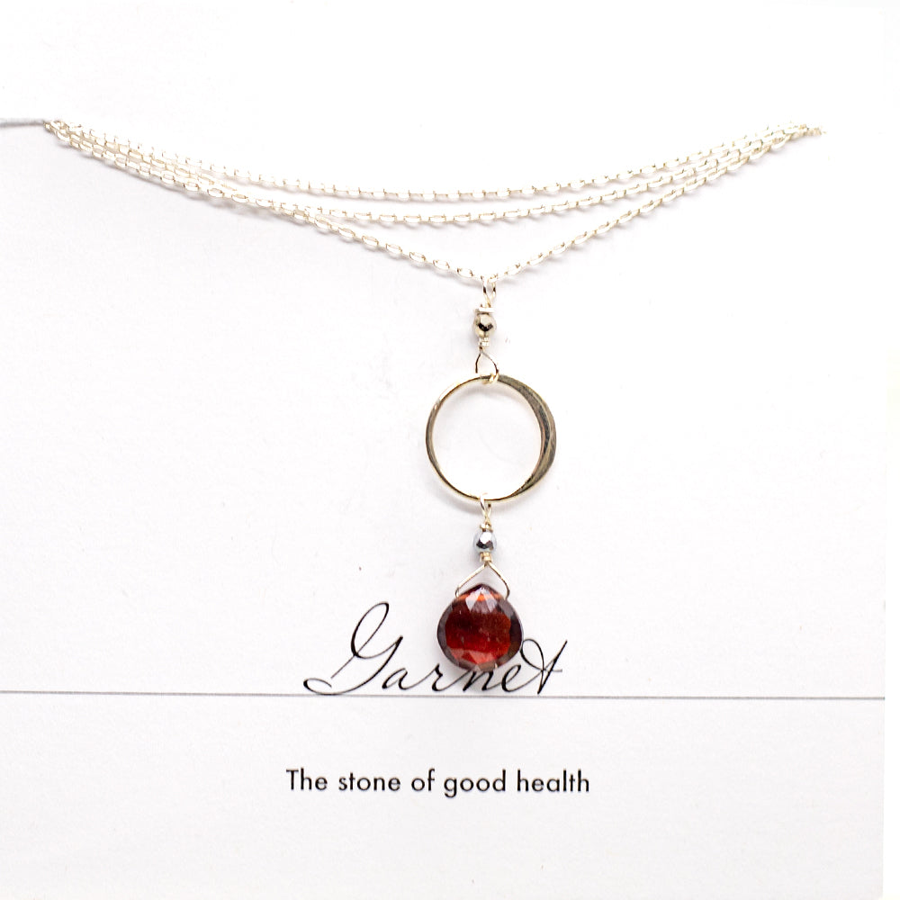 
                
                    Load image into Gallery viewer, Garnet Ring Silver Necklace
                
            