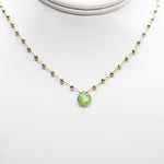 Green Tourmaline Waterfall Gold Necklace