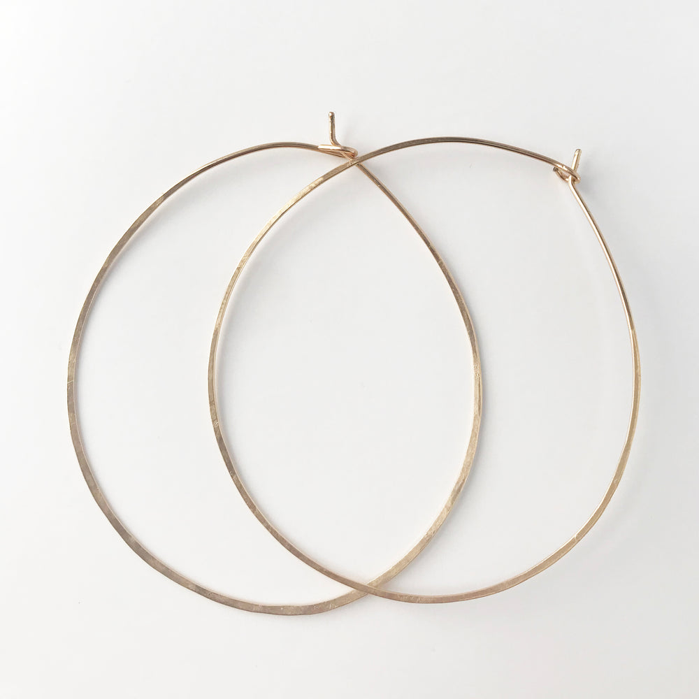 Hoops Large Hand Hammered Gold Earrings