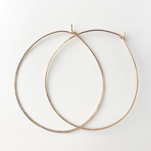 Hoops Large Hand Hammered Gold Earrings