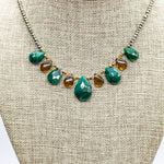 Emerald & Smoky Quartz Quarter Ruffle Necklace