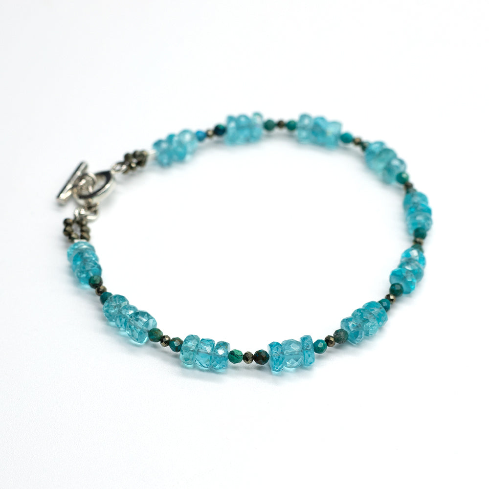 Apatite Iris Silver Bracelet