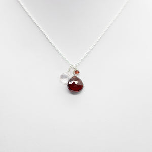 January Birthstone Silver Necklace