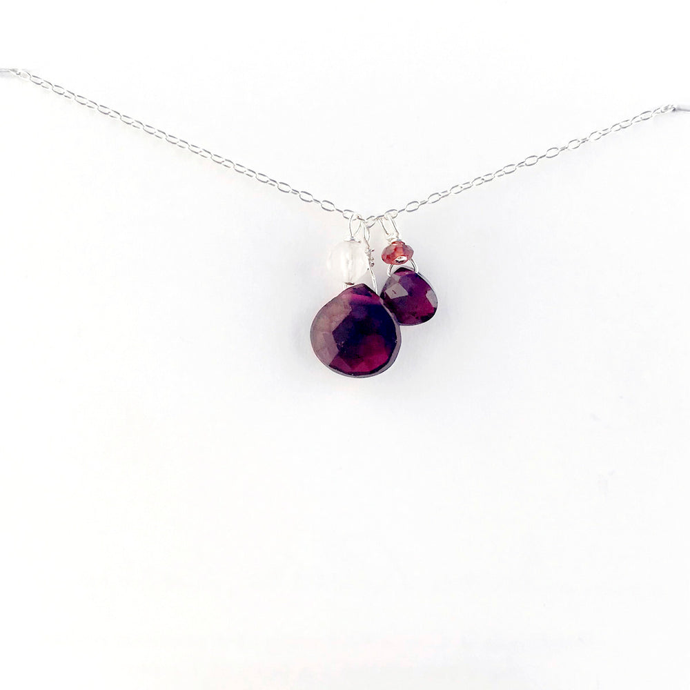 January Birthstone Silver Necklace