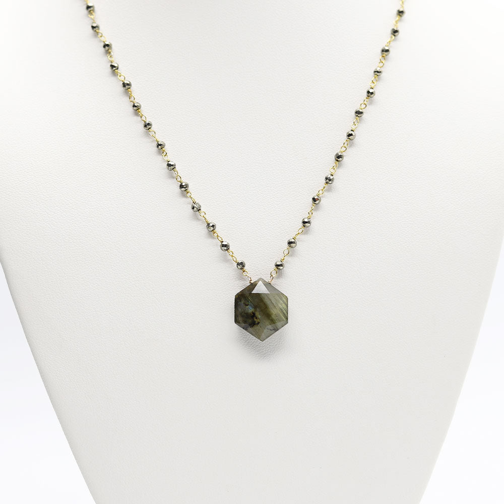 Waterfall Hexagon Labradorite Necklace