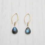 Labradorite Cabochon Droplet Earrings