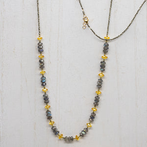 Labradorite & Citrine Zen Necklace