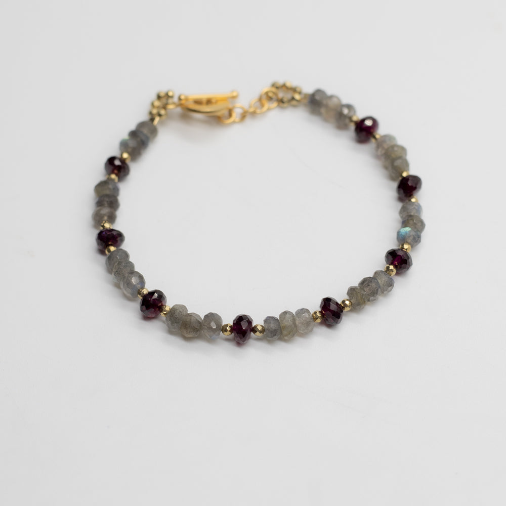 Labradorite & Garnet Iris Bracelet