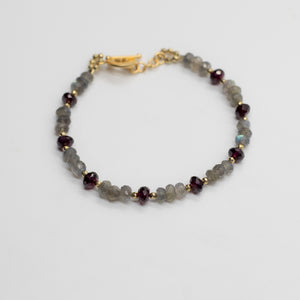 Labradorite & Garnet Iris Bracelet