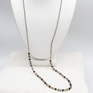 Labradorite & Garnet Zen Necklace