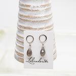 Labradorite Silver Gold Earrings