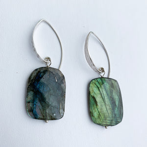 Labradorite Nugget Hook Earrings