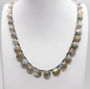 
                
                    Load image into Gallery viewer, Labradorite Ruffle Necklace
                
            