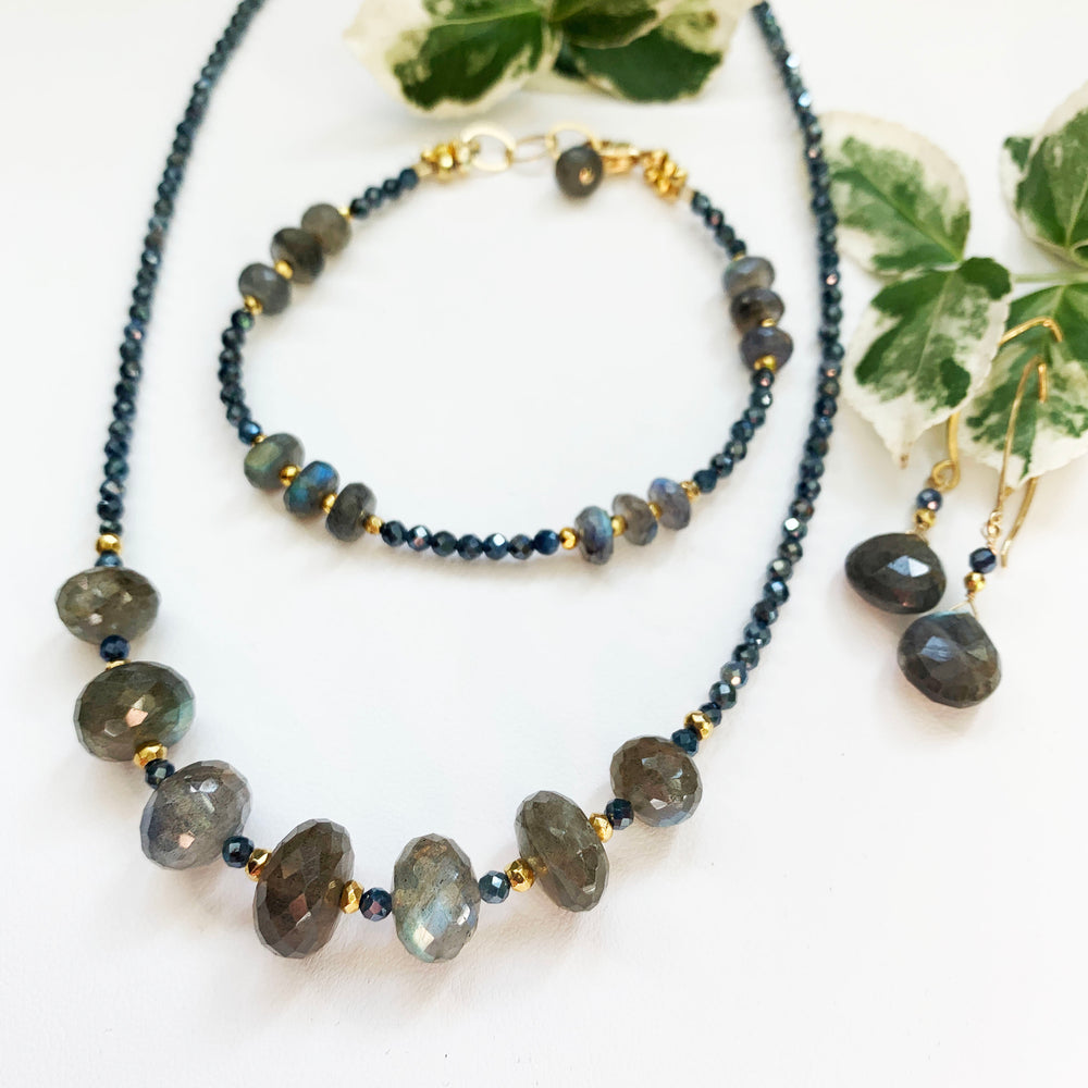 Labradorite & Sapphire Leilia Necklace