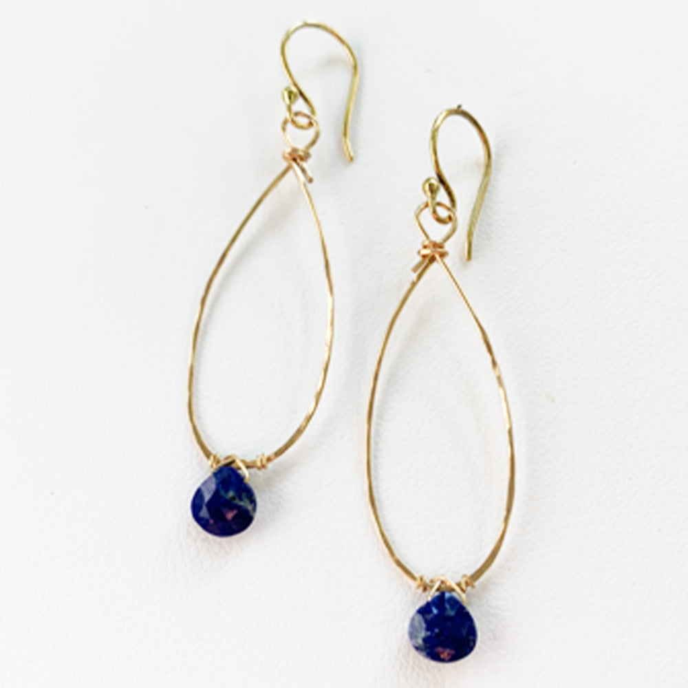 Lapis Gold Liden Earring