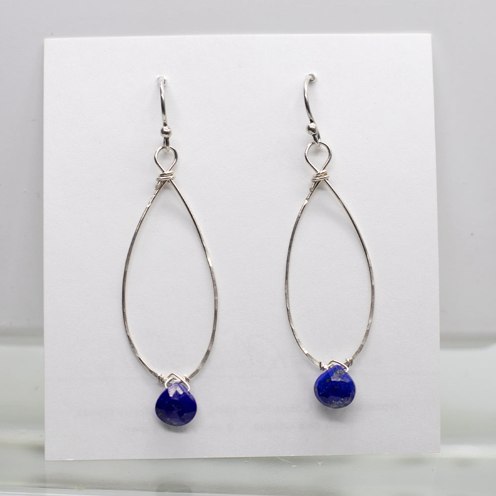 Lapis Linden Silver Earrings