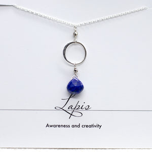 Lapis Ring Silver Necklace