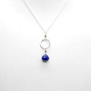 Lapis Ring Silver Necklace