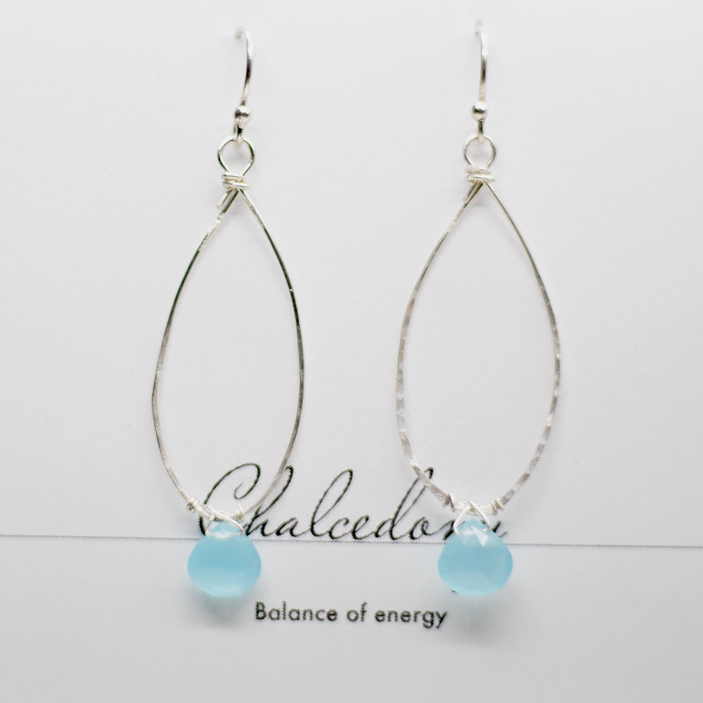 
                
                    Load image into Gallery viewer, Chalcedony Linden Silver Earrings
                
            