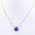 Amethyst Heart Gold Necklace