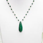 Malachite & Green Onyx Waterfall Necklace